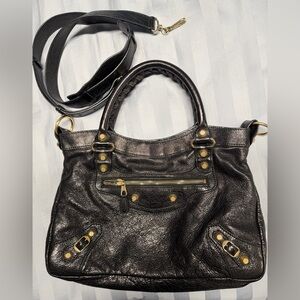 Balenciaga city town Shoulder/cross body Bag Black Leather